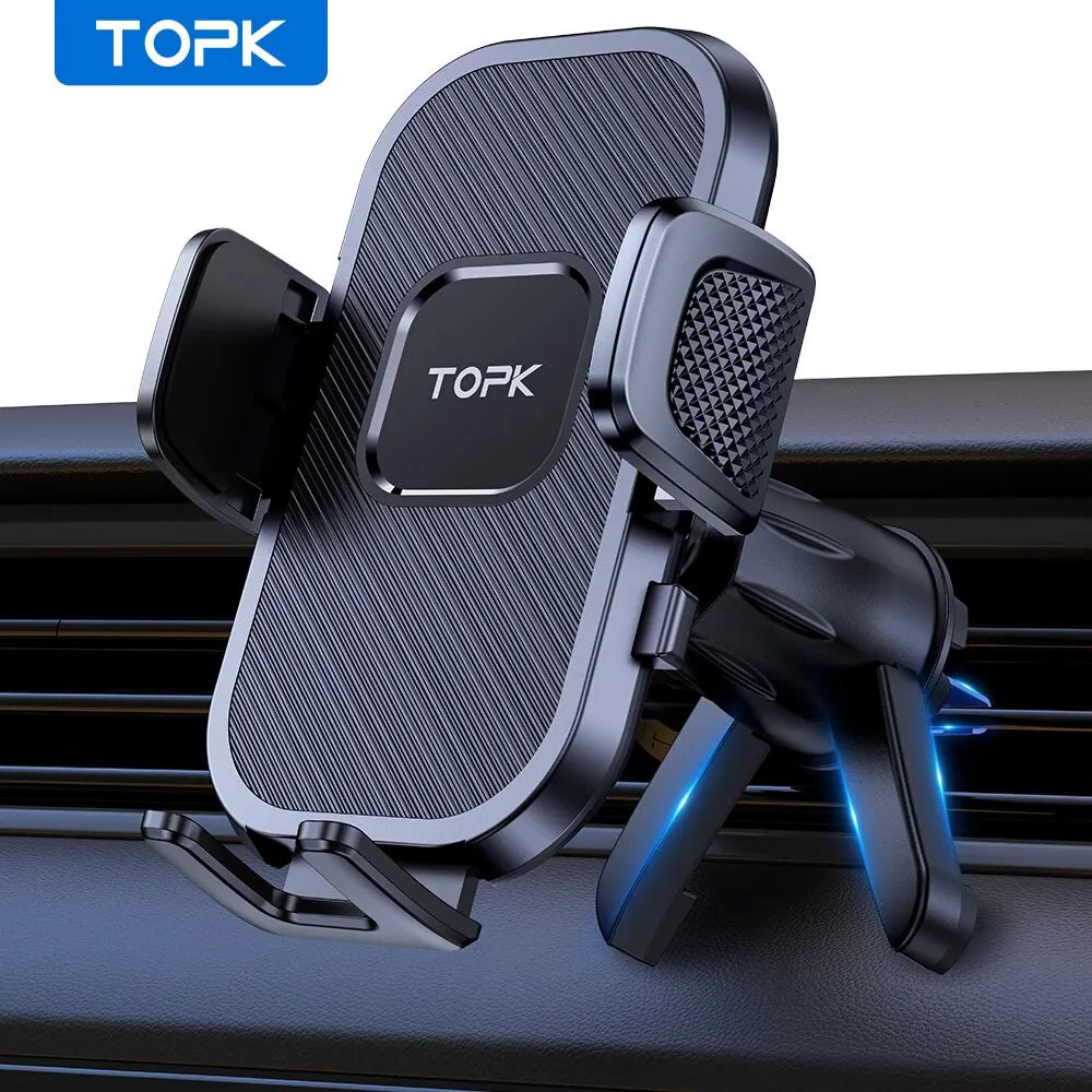 5-Second Secure Car Phone Holder - Gravity Stand for iPhone, Xiaomi, Samsung - Dashboard & Windshield Mount