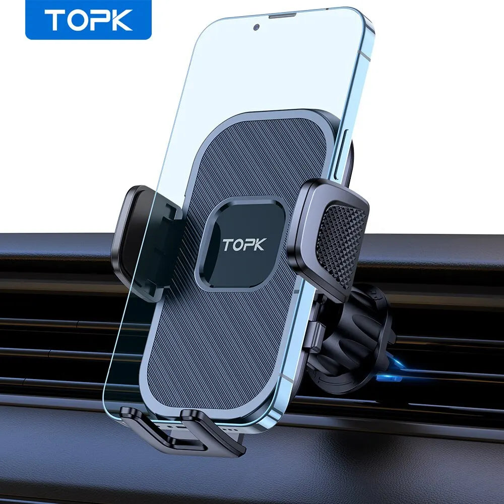 5-Second Secure Car Phone Holder - Gravity Stand for iPhone, Xiaomi, Samsung - Dashboard & Windshield Mount