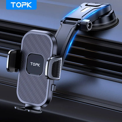 5-Second Secure Car Phone Holder - Gravity Stand for iPhone, Xiaomi, Samsung - Dashboard & Windshield Mount